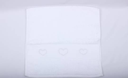 Heart design embroidered hand towel. Code: HT-HEA
